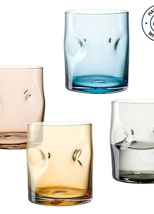 077375 Leonardo Vesuvio gekleurde glazen set 4 stuks 300ml