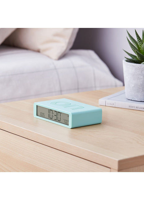 LEXON Flip Classic oplaadbare wekker on/off mint
