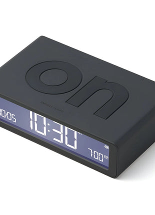 LR157G3 LEXON Flip Classic digitale oplaadbare wekker on/off donkergrijs