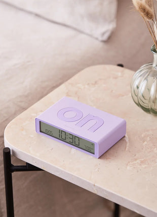 LR157LL LEXON Flip Classic digitale oplaadbare wekker on/off lila