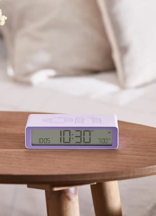 LR157LL LEXON Flip Classic digitale oplaadbare wekker on/off lila