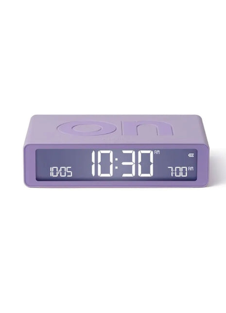 LR157LL LEXON Flip Classic digitale oplaadbare wekker on/off lila