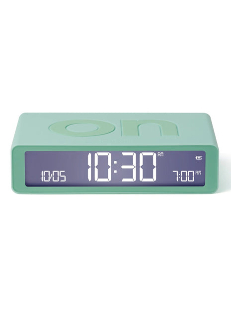 LR157M1 LEXON Flip Classic digitale oplaadbare wekker on/off mint