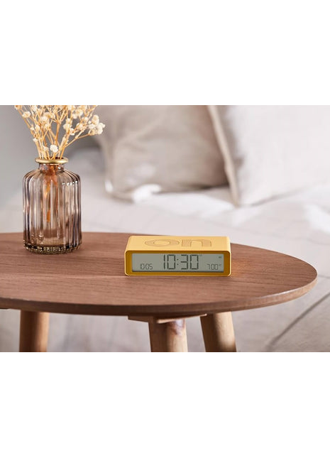 LEXON Flip Classic digitale oplaadbare wekker on/off geel