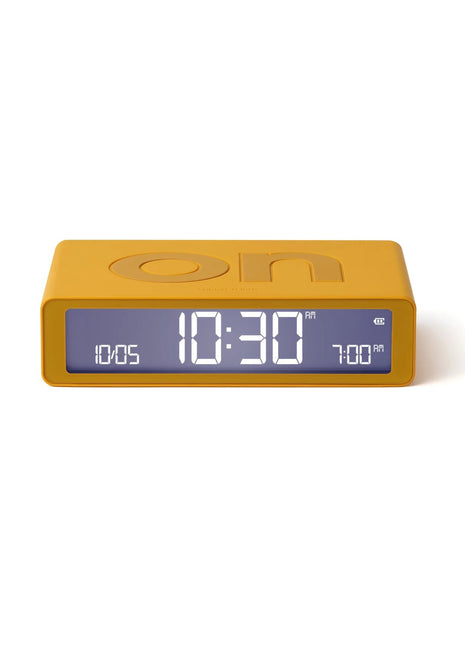 LEXON Flip Classic digitale oplaadbare wekker on/off geel