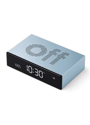 LEXON Flip premium wekker aluminium lichtblauw