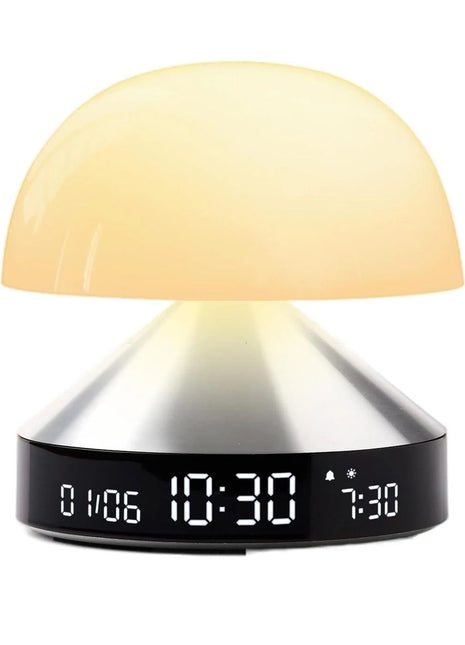 LEXON Mina Sunrise wekker - lamp 9 kleuren - zilver