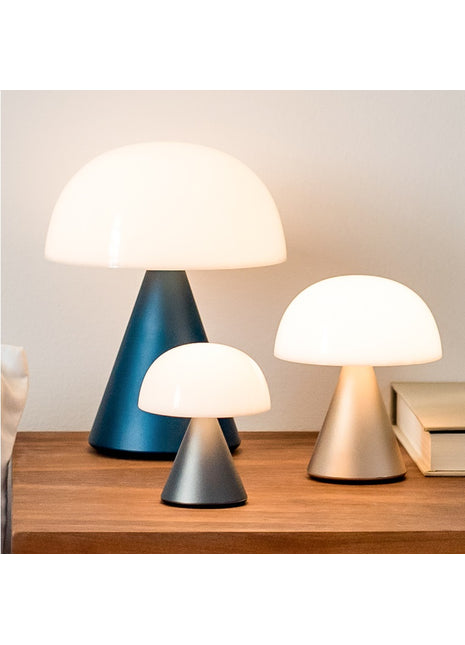 Lexon Mina Large lamp accu metallic grijs - 9 kleuren licht