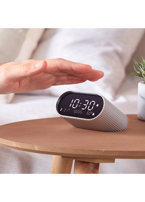 LR155RA3 LEXON Ray clock wekker aluminium zilver