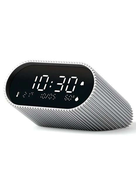 LR155RA3 LEXON Ray clock wekker aluminium zilver