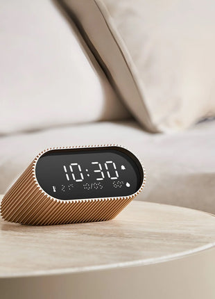 LEXON Ray clock wekker aluminium mat goud