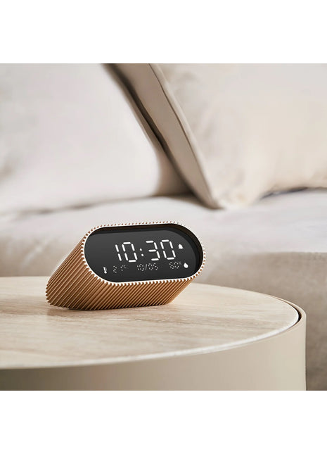 LEXON Ray clock wekker aluminium mat goud