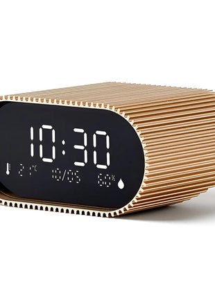 LEXON Ray clock wekker aluminium mat goud