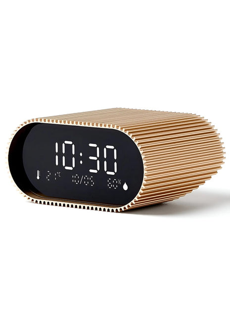 LEXON Ray clock wekker aluminium mat goud