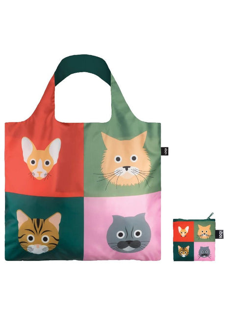 LOQI vouwtas - opvouwbare boodschappentas Cats / katten
