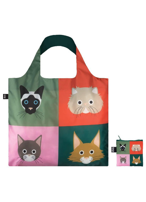 LOQI vouwtas - opvouwbare boodschappentas Cats / katten