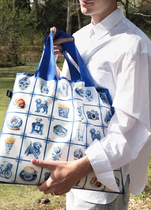 LOQI vouwtas - opvouwbare tas  / shopper Delft funky