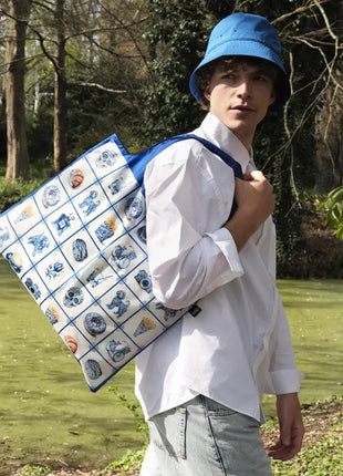 LOQI vouwtas - opvouwbare tas  / shopper Delft funky