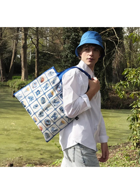 LOQI vouwtas - opvouwbare tas  / shopper Delft funky