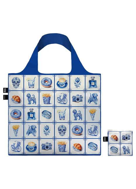 LOQI vouwtas - opvouwbare tas  / shopper Delft funky