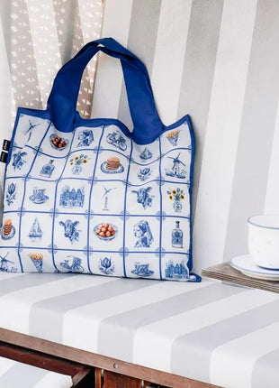 LOQI vouwtas - opvouwbare tas  / shopper Delft heritage