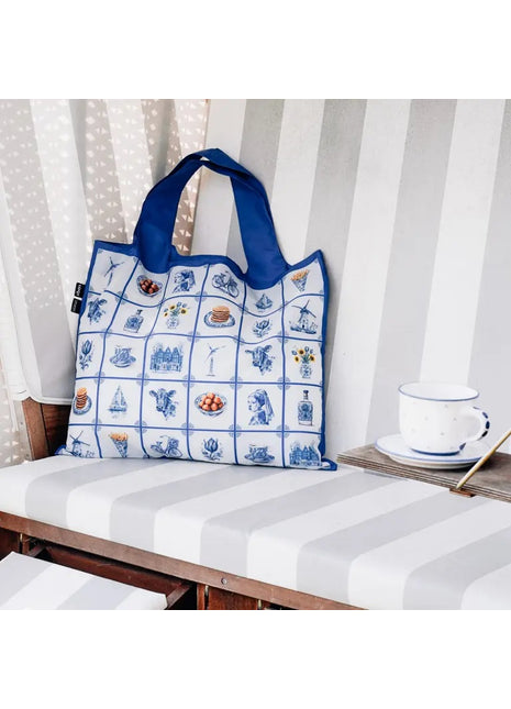 LOQI vouwtas - opvouwbare tas  / shopper Delft heritage