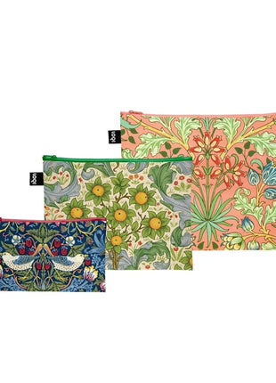 LOQI zip pocket Morris Hyacinth, Strawberry & Orchard