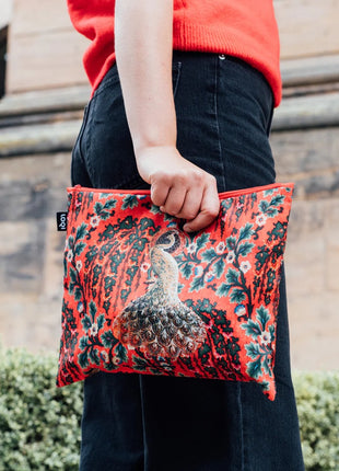 LOQI zip pocket Tapestry, Toile de Jouy, Peacock