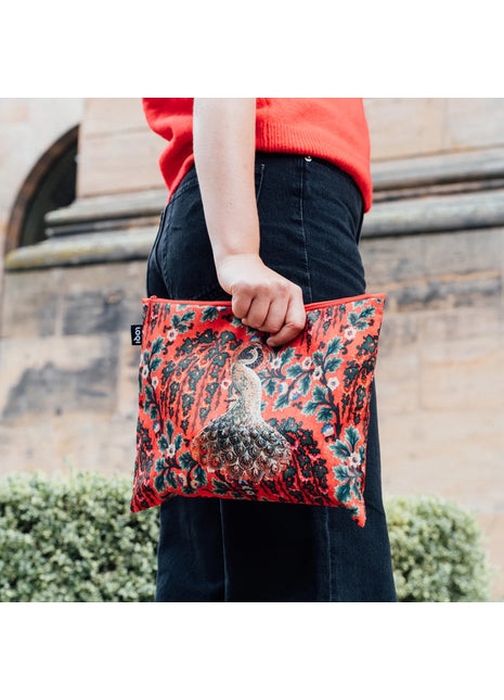 LOQI zip pocket Tapestry, Toile de Jouy, Peacock