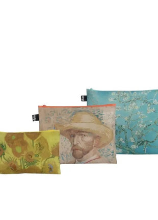 LOQI zip pocket Van Gogh Zonnebloemen, Zelf portret, Amandelblosem