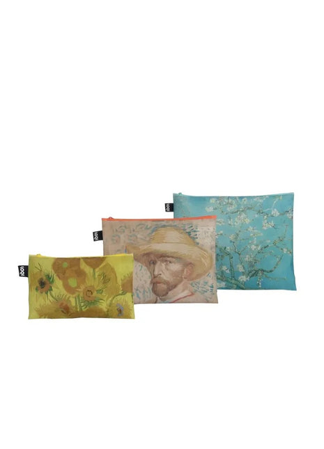 LOQI zip pocket Van Gogh Zonnebloemen, Zelf portret, Amandelblosem
