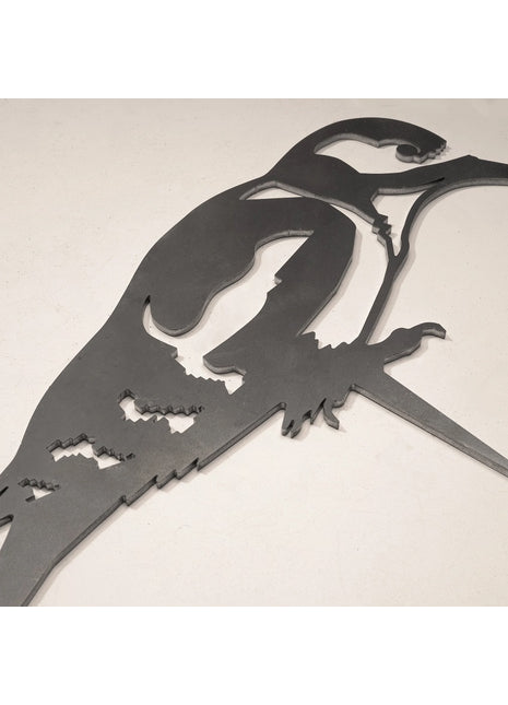 Metalbird Grote Bonte Specht cortenstaal