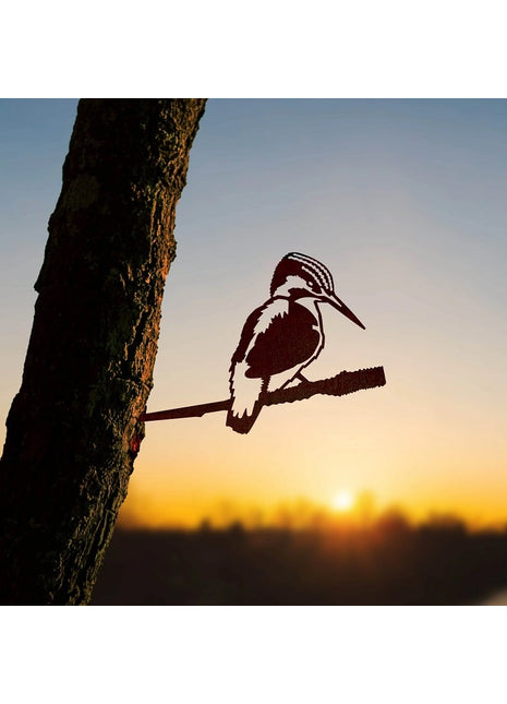 metalbird ijsvogel cortenstaal metalen vogel kunst tuin