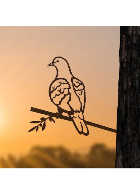 Metalbird tortelduif cortenstaal 
