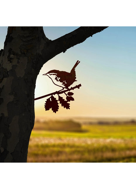 Metalbird winterkoning cortenstaal