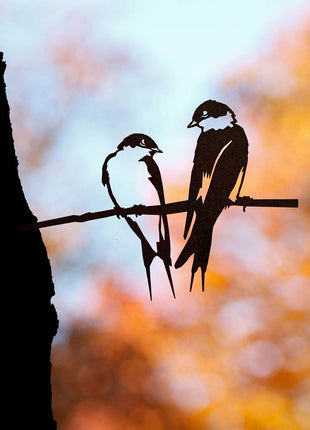 Metalbird zwaluwen paar - metalen vogel