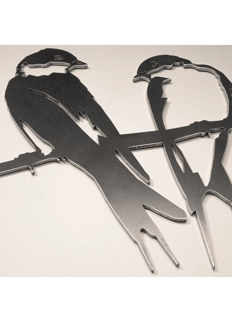 Metalbird zwaluwen paar - metalen vogel