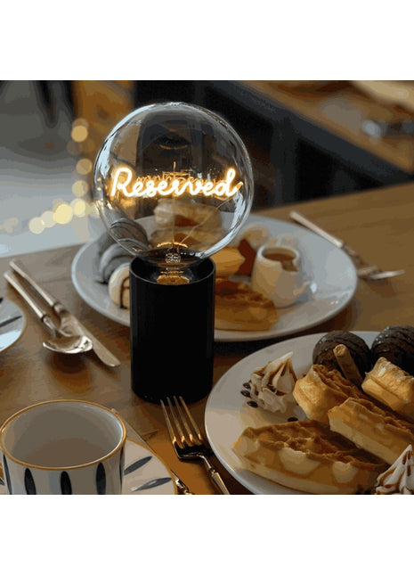 MITB Bulb Reserved LED tekst lamp draadloos