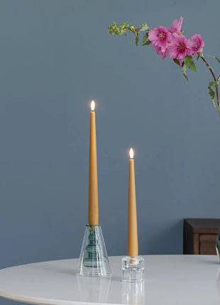 Moods & More LED taper dinerkaars silk slim kit grey 2 stuks 30cm