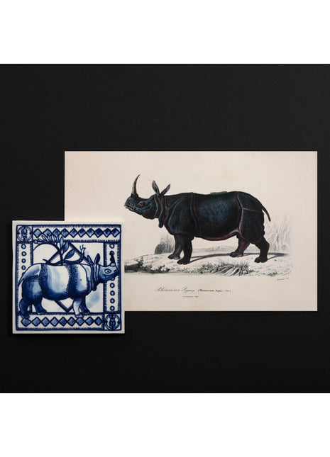Moooi x Royal Delft - Tegel Extinct Animals Dwarf Rhino