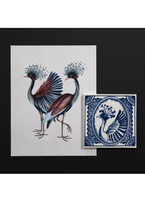 46413700 Moooi x Royal Delft - Tegel Extinct Animals Dandelion Cranes