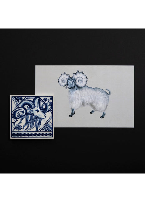 46413800 Moooi x Royal Delft - Tegel Extinct Animals Pogo Goat