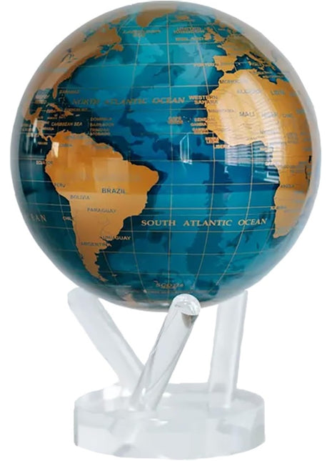 MG-6-GDB Mova Globes wereldbol blauw / goud zonne-energie 15cm