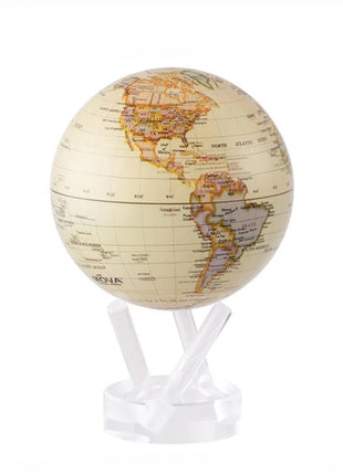 Mova Globes wereldbol zonne-energie antique high gloss 11.5 cm