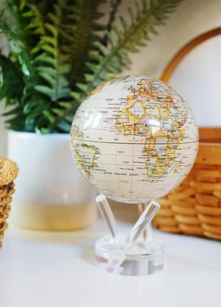 Mova Globes wereldbol zonne-energie antique high gloss 11.5 cm