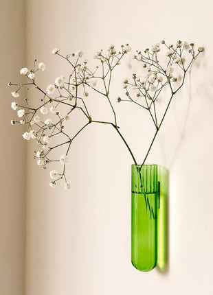 Muurbloempjes - magneet muurvaasje XL groen glas 1 ST