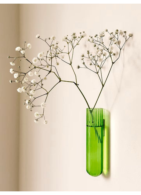 Muurbloempjes - magneet muurvaasje XL groen glas 1 ST
