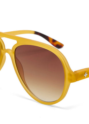 OK021-TYE Okkia Alessio unisex zonnebril transparant geel met bruine glazen