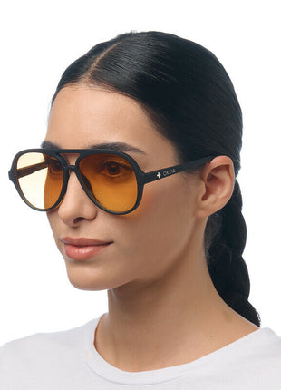 OK01BK-YE Okkia Alessio dames zonnebril zwart met gele glazen