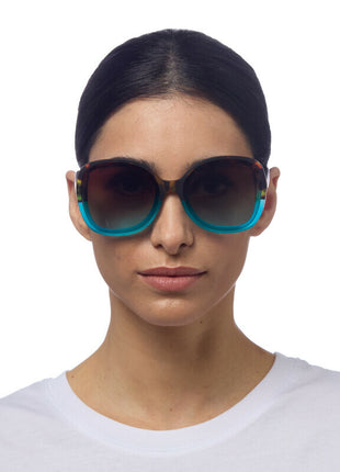 Okkia Anna dames zonnebril vlinder havana blauw